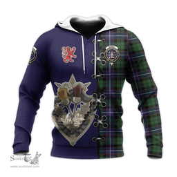 Scottish Russell Modern Clan Tartan Hoodie - Lion Rampant And Celtic Thistle Style Scottish Plaid Tartan Plaid