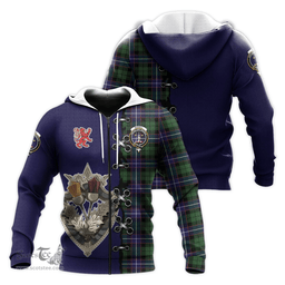 Scottish Russell Modern Clan Tartan Hoodie - Lion Rampant And Celtic Thistle Style Scottish Plaid Tartan Plaid