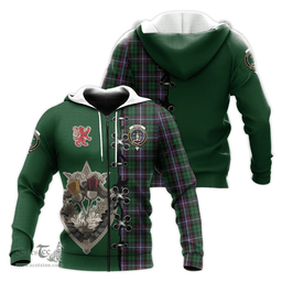 Scottish Russell Clan Tartan Hoodie - Lion Rampant And Celtic Thistle Style Scottish Plaid Tartan Plaid