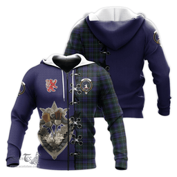 Scottish Sempill Clan Tartan Hoodie - Lion Rampant And Celtic Thistle Style Scottish Plaid Tartan Plaid