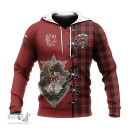Scottish MacLeod Black and Red Clan Tartan Hoodie - Lion Rampant And Celtic Thistle Style Scottish Plaid Tartan Plaid