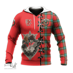 Scottish MacLaine of Loch Buie Clan Tartan Hoodie - Lion Rampant And Celtic Thistle Style Scottish Plaid Tartan Plaid