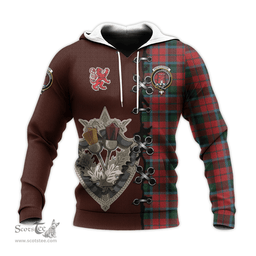 Scottish MacNaughton Clan Tartan Hoodie - Lion Rampant And Celtic Thistle Style Scottish Plaid Tartan Plaid