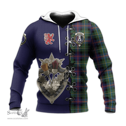 Scottish Malcolm Clan Tartan Hoodie - Lion Rampant And Celtic Thistle Style Scottish Plaid Tartan Plaid