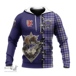 Scottish Ochterlony Clan Tartan Hoodie - Lion Rampant And Celtic Thistle Style Scottish Plaid Tartan Plaid