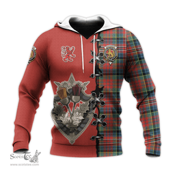 Scottish MacPherson Ancient Clan Tartan Hoodie - Lion Rampant And Celtic Thistle Style Scottish Plaid Tartan Plaid