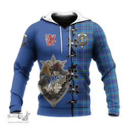 Scottish Mercer Modern Clan Tartan Hoodie - Lion Rampant And Celtic Thistle Style Scottish Plaid Tartan Plaid