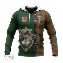 Scottish Menzies Green Modern Clan Tartan Hoodie - Lion Rampant And Celtic Thistle Style Scottish Plaid Tartan Plaid