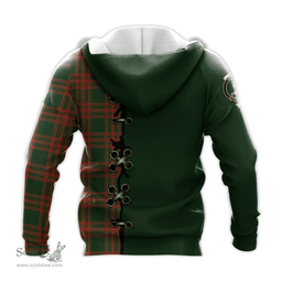 Scottish Menzies Green Modern Clan Tartan Hoodie - Lion Rampant And Celtic Thistle Style Scottish Plaid Tartan Plaid