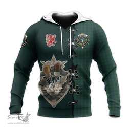 Scottish Montgomery Clan Tartan Hoodie - Lion Rampant And Celtic Thistle Style Scottish Plaid Tartan Plaid