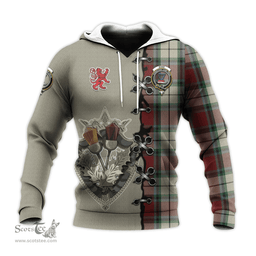 Scottish Rose White Dress Clan Tartan Hoodie - Lion Rampant And Celtic Thistle Style Scottish Plaid Tartan Plaid