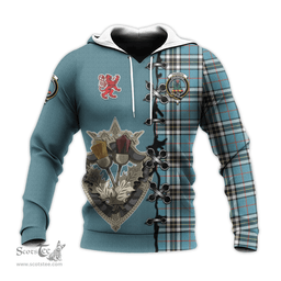 Scottish Thomson Clan Tartan Hoodie - Lion Rampant And Celtic Thistle Style Scottish Plaid Tartan Plaid
