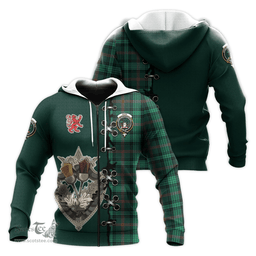 Scottish Ross Hunting Modern Clan Tartan Hoodie - Lion Rampant And Celtic Thistle Style Scottish Plaid Tartan Plaid