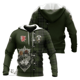 Scottish MacLean Hunting Clan Tartan Hoodie - Lion Rampant And Celtic Thistle Style Scottish Plaid Tartan Plaid