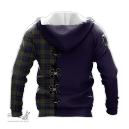 Scottish MacLellan Clan Tartan Hoodie - Lion Rampant And Celtic Thistle Style Scottish Plaid Tartan Plaid