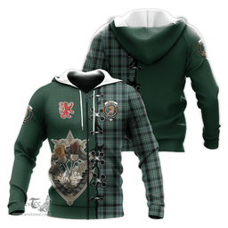 Scottish Melville Clan Tartan Hoodie - Lion Rampant And Celtic Thistle Style Scottish Plaid Tartan Plaid
