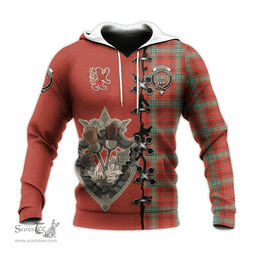 Scottish Morrison Red Ancient Clan Tartan Hoodie - Lion Rampant And Celtic Thistle Style Scottish Plaid Tartan Plaid