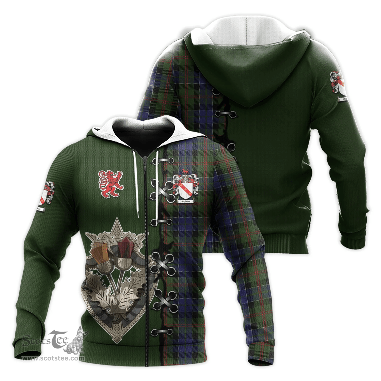 Scottish McFadzen 03 Clan Tartan Hoodie - Lion Rampant And Celtic Thistle Style Scottish Plaid Tartan Plaid