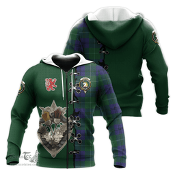 Scottish Oliphant Clan Tartan Hoodie - Lion Rampant And Celtic Thistle Style Scottish Plaid Tartan Plaid
