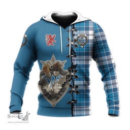 Scottish Roberton Clan Tartan Hoodie - Lion Rampant And Celtic Thistle Style Scottish Plaid Tartan Plaid
