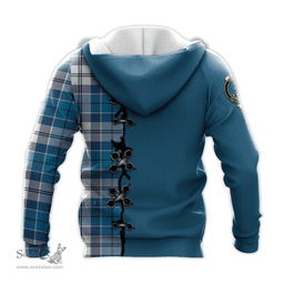 Scottish Roberton Clan Tartan Hoodie - Lion Rampant And Celtic Thistle Style Scottish Plaid Tartan Plaid