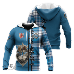 Scottish Roberton Clan Tartan Hoodie - Lion Rampant And Celtic Thistle Style Scottish Plaid Tartan Plaid
