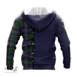Scottish MacRae Hunting Modern Clan Tartan Hoodie - Lion Rampant And Celtic Thistle Style Scottish Plaid Tartan Plaid