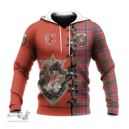 Scottish MacRae Ancient Clan Tartan Hoodie - Lion Rampant And Celtic Thistle Style Scottish Plaid Tartan Plaid
