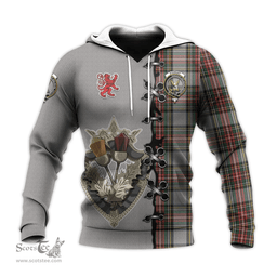 Scottish Stewart Dress Clan Tartan Hoodie - Lion Rampant And Celtic Thistle Style Scottish Plaid Tartan Plaid