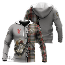 Scottish Stewart Dress Clan Tartan Hoodie - Lion Rampant And Celtic Thistle Style Scottish Plaid Tartan Plaid