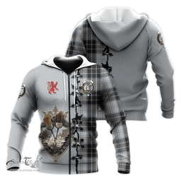 Scottish MacRae Dress Clan Tartan Hoodie - Lion Rampant And Celtic Thistle Style Scottish Plaid Tartan Plaid