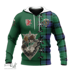 Scottish Monteith Clan Tartan Hoodie - Lion Rampant And Celtic Thistle Style Scottish Plaid Tartan Plaid