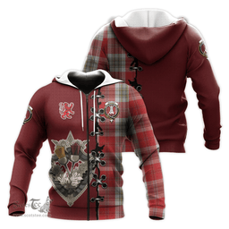 Scottish MacLean of Duart Dress Red Clan Tartan Hoodie - Lion Rampant And Celtic Thistle Style Scottish Plaid Tartan Plaid