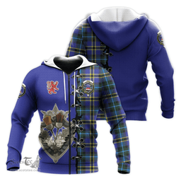 Scottish Weir Modern Clan Tartan Hoodie - Lion Rampant And Celtic Thistle Style Scottish Plaid Tartan Plaid