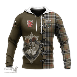 Scottish Thomson Camel Clan Tartan Hoodie - Lion Rampant And Celtic Thistle Style Scottish Plaid Tartan Plaid