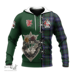 Scottish MacRow Hunting Clan Tartan Hoodie - Lion Rampant And Celtic Thistle Style Scottish Plaid Tartan Plaid