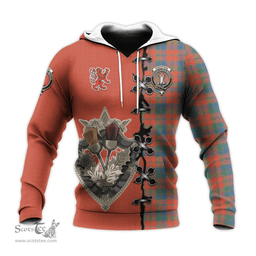 Scottish Robertson Ancient Clan Tartan Hoodie - Lion Rampant And Celtic Thistle Style Scottish Plaid Tartan Plaid
