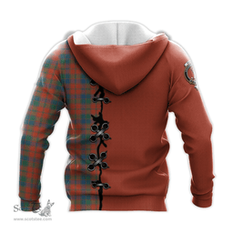 Scottish Robertson Ancient Clan Tartan Hoodie - Lion Rampant And Celtic Thistle Style Scottish Plaid Tartan Plaid