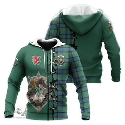 Scottish Sinclair Hunting Ancient Clan Tartan Hoodie - Lion Rampant And Celtic Thistle Style Scottish Plaid Tartan Plaid