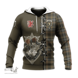 Scottish Stewart Hunting Weathered Clan Tartan Hoodie - Lion Rampant And Celtic Thistle Style Scottish Plaid Tartan Plaid