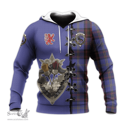 Scottish Rutherford Clan Tartan Hoodie - Lion Rampant And Celtic Thistle Style Scottish Plaid Tartan Plaid