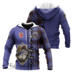 Scottish Rutherford Clan Tartan Hoodie - Lion Rampant And Celtic Thistle Style Scottish Plaid Tartan Plaid