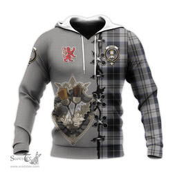 Scottish Menzies Black Dress Clan Tartan Hoodie - Lion Rampant And Celtic Thistle Style Scottish Plaid Tartan Plaid