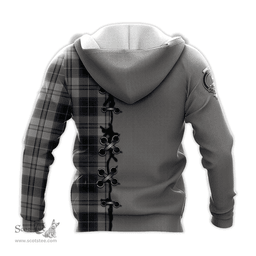 Scottish Menzies Black Dress Clan Tartan Hoodie - Lion Rampant And Celtic Thistle Style Scottish Plaid Tartan Plaid