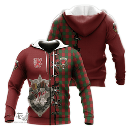 Scottish Moncrieff Clan Tartan Hoodie - Lion Rampant And Celtic Thistle Style Scottish Plaid Tartan Plaid