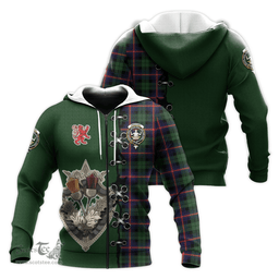 Scottish Urquhart Modern Clan Tartan Hoodie - Lion Rampant And Celtic Thistle Style Scottish Plaid Tartan Plaid