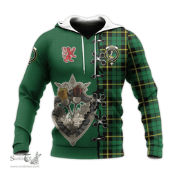 Scottish Wallace Hunting Green Clan Tartan Hoodie - Lion Rampant And Celtic Thistle Style Scottish Plaid Tartan Plaid