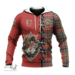 Scottish MacPherson Weathered Clan Tartan Hoodie - Lion Rampant And Celtic Thistle Style Scottish Plaid Tartan Plaid
