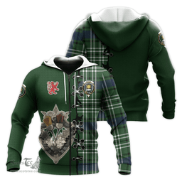 Scottish Purves Clan Tartan Hoodie - Lion Rampant And Celtic Thistle Style Scottish Plaid Tartan Plaid