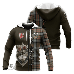 Scottish MacLaren Weathered Clan Tartan Hoodie - Lion Rampant And Celtic Thistle Style Scottish Plaid Tartan Plaid